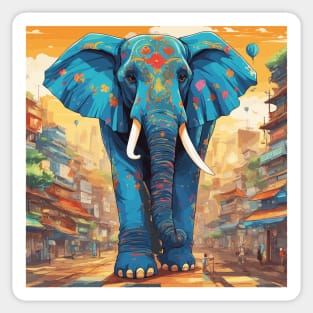 Blue Elephant Sticker